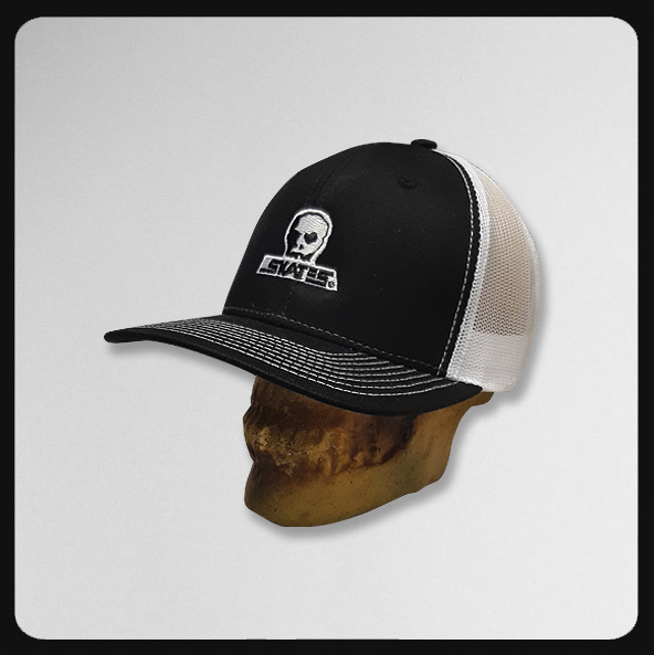 Logo Black White Curved Brim Mesh Cap