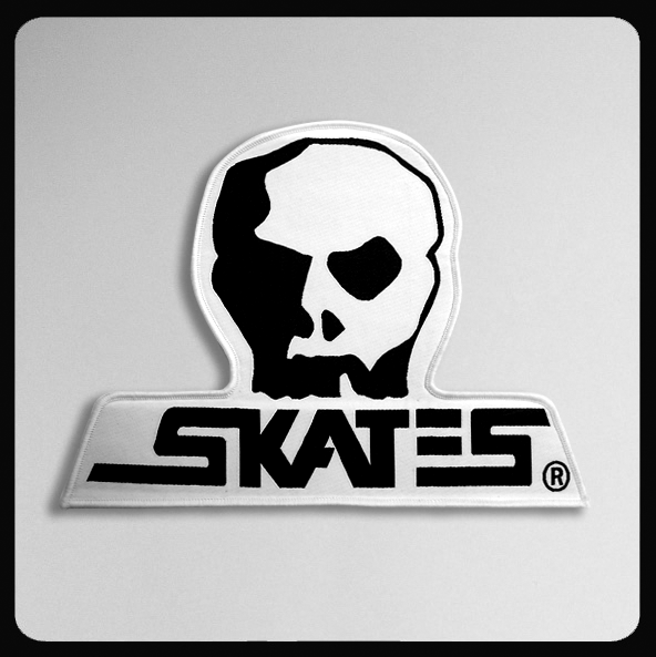 Skull Skates Woven Diecut 7 1/2" x 5 1/2" Patch