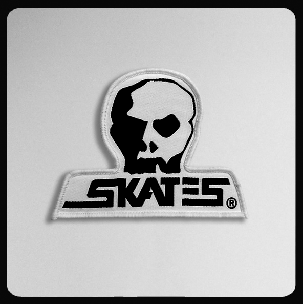 Skull Skates Woven Diecut 3 3/4" x 2 3/4" Patch