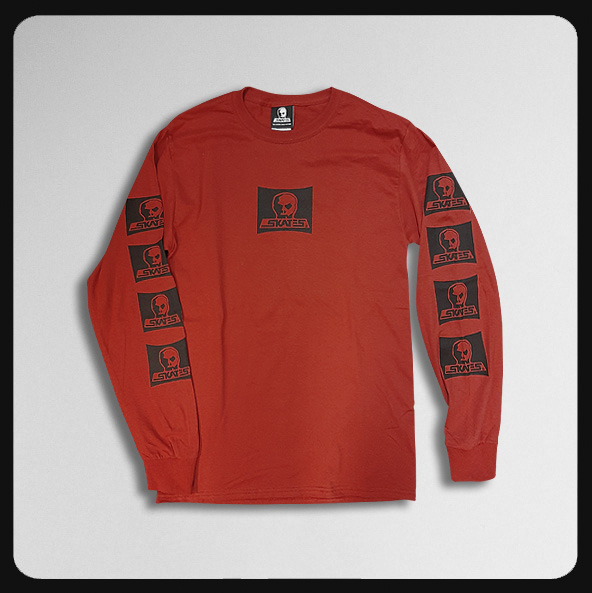 Skull Skates Surf Box Logo Red Longsleeve