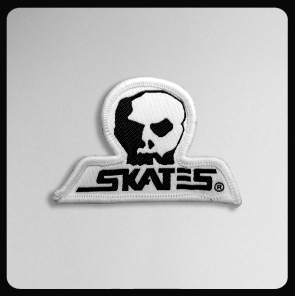 Skull Skates Woven 2\" x 1 3/4\" Diecut Patch