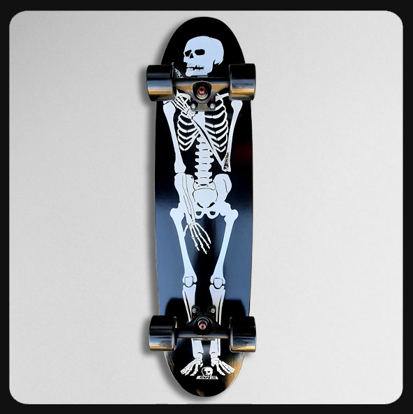 9" x 36" Crystal Ocean Skeleton Huevo Complete Longboard